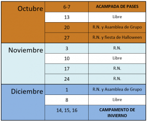 Calendario Primer Trimestre 2018/2019